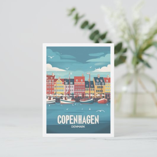 Kopenhagen Denemarken  Beroemde Reisplaats Briefkaart (Staand voorkant)