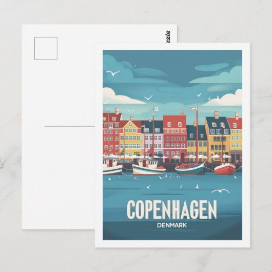 Kopenhagen Denemarken  Beroemde Reisplaats Briefkaart (Voorkant / Achterkant)