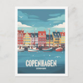 Kopenhagen Denemarken  Beroemde Reisplaats Briefkaart (Voorkant)