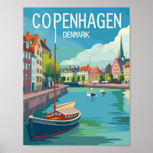 Kopenhagen Denemarken  Beroemde Reisplaats Poster
