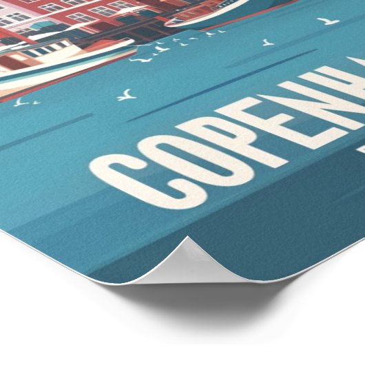 Kopenhagen Denemarken  Beroemde Reisplaats Poster (Hoek)