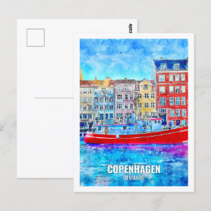 Kopenhagen Denemarken Beroemde Reisplaats Waterver Briefkaart
