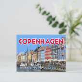 Kopenhagen, Denemarken, briefkaart van serie Bezoe (Staand voorkant)