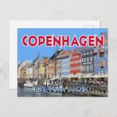 Kopenhagen, Denemarken, briefkaart van serie Bezoe (Voorkant / Achterkant)