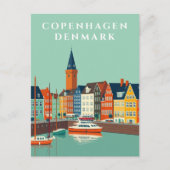 Kopenhagen Denemarken Canal Uitzicht Europe Briefkaart (Voorkant)