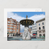 Kopenhagen Denemarken, Caritas Well Fountain Briefkaart (Voorkant / Achterkant)