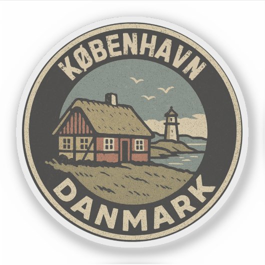 Kopenhagen, Denemarken Danmark  Sticker (Voorkant)
