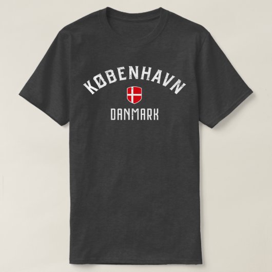 Kopenhagen Denemarken Deense vlag Kobenhavn Danmar T-shirt (Design voorkant)