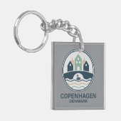 Kopenhagen Denemarken Europa Sleutelhanger (Voorkant Links)
