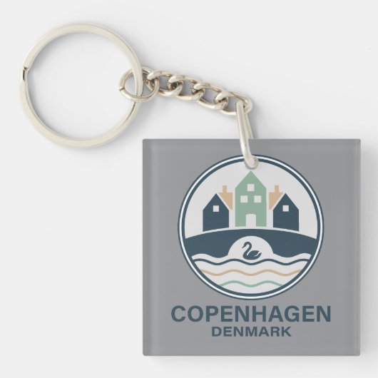 Kopenhagen Denemarken Europa Sleutelhanger (Voorkant)