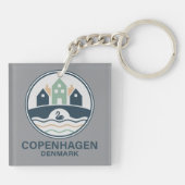 Kopenhagen Denemarken Europa Sleutelhanger (Achterkant)