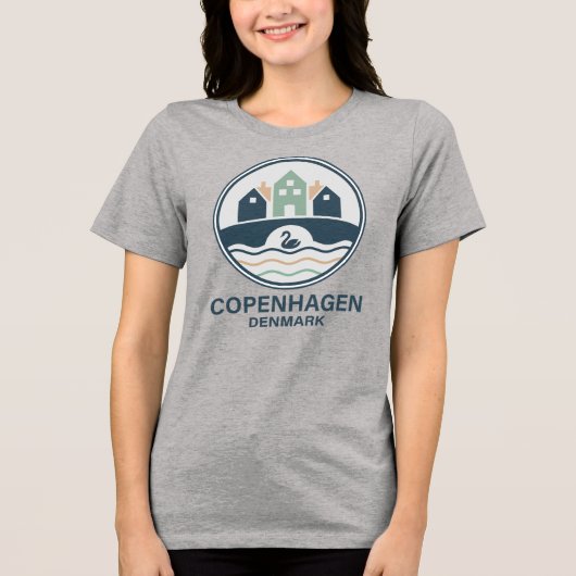 Kopenhagen Denemarken Europa Tri-Blend Shirt (Voorkant)