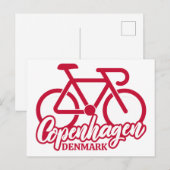 Kopenhagen Denemarken Fietsen Briefkaart (Voorkant / Achterkant)