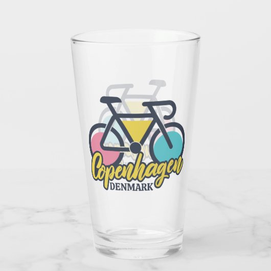 Kopenhagen Denemarken Fietsen Glas (Achterkant)