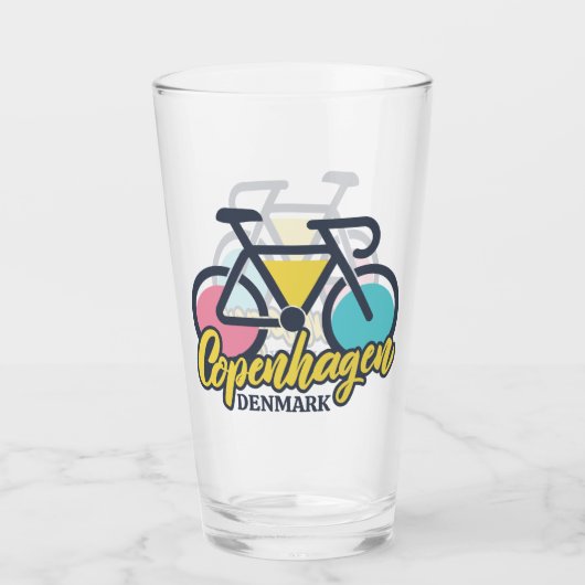 Kopenhagen Denemarken Fietsen Glas (Voorkant)