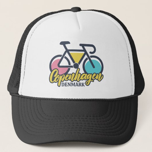 Kopenhagen Denemarken Fietsen Trucker Pet (Voorkant)