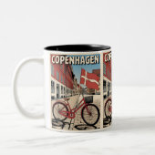  Kopenhagen Denemarken fietsgeschenken Tweekleurige Koffiemok (Links)