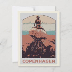 Kopenhagen Denemarken, het kleine Zeemeerminnende  Briefkaart