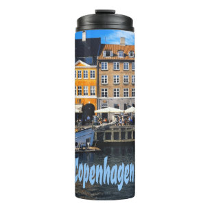 Kopenhagen Denemarken Hoofdstad Kanaal Huizen Nyha Thermosbeker