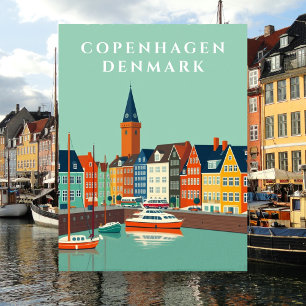 Kopenhagen Denemarken Kanaalzicht Europa Briefkaart