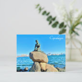 Kopenhagen Denemarken Kleine Zeemeermin Standbeeld Briefkaart (Staand voorkant)