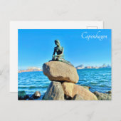 Kopenhagen Denemarken Kleine Zeemeermin Standbeeld Briefkaart (Voorkant / Achterkant)