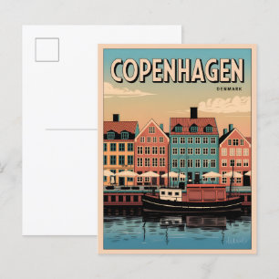  Kopenhagen Denemarken kleurrijke huizen geschenke Briefkaart