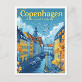 Kopenhagen Denemarken Kunst Reizen Illustratie Briefkaart (Voorkant)