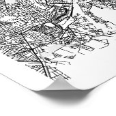 Kopenhagen Denemarken Minimale Modern Street Map Poster (Hoek)