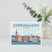 Kopenhagen Denemarken Nyhavn Waterfront Pastelreis Briefkaart (Staand voorkant)