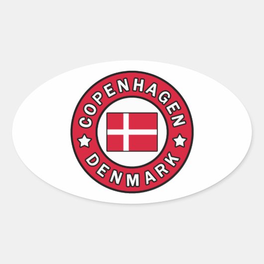 Kopenhagen Denemarken Ovale Sticker (Voorkant)