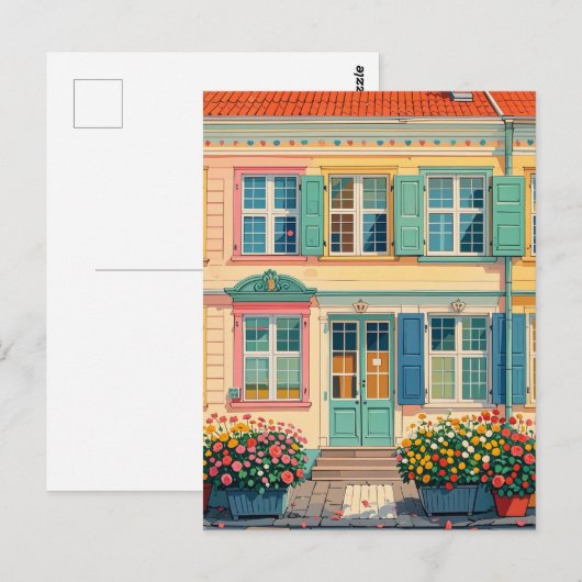 Kopenhagen Denemarken  pastel Briefkaart (Voorkant / Achterkant)