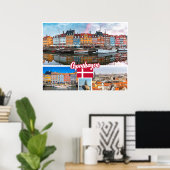 Kopenhagen Denemarken Poster (Thuiskantoor)