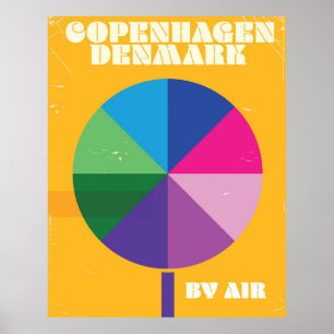 Kopenhagen, Denemarken, poster van het klassieke r