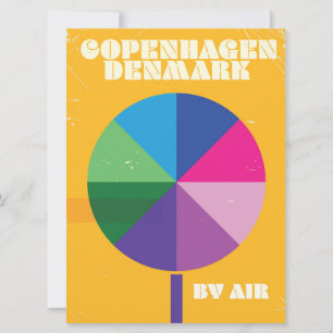 Kopenhagen, Denemarken, poster van het klassieke r Kaart