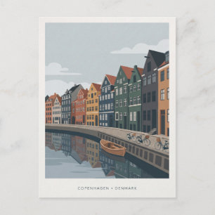 Kopenhagen Denemarken Reisontwerp met Kanaal Briefkaart