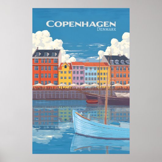 Kopenhagen Denemarken Reisposter Poster (Voorkant)