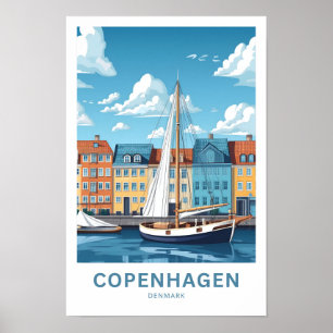 Kopenhagen Denemarken Reisprint Poster