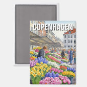 Kopenhagen Denemarken Reizen Magneet (Voorkant / Achterkant)