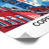 Kopenhagen Denemarken Retro Kunstwerk Reizen Poster (Hoek)