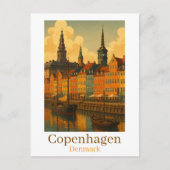 Kopenhagen Denemarken Retro Reizen Briefkaart (Voorkant)