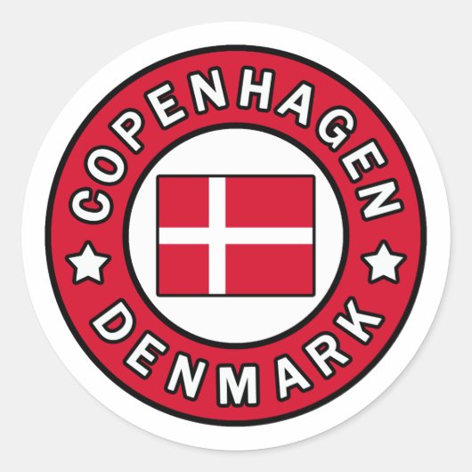 Kopenhagen Denemarken Ronde Sticker (Voorkant)