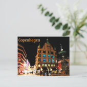 Kopenhagen, Denemarken 's nachts Briefkaart (Staand voorkant)