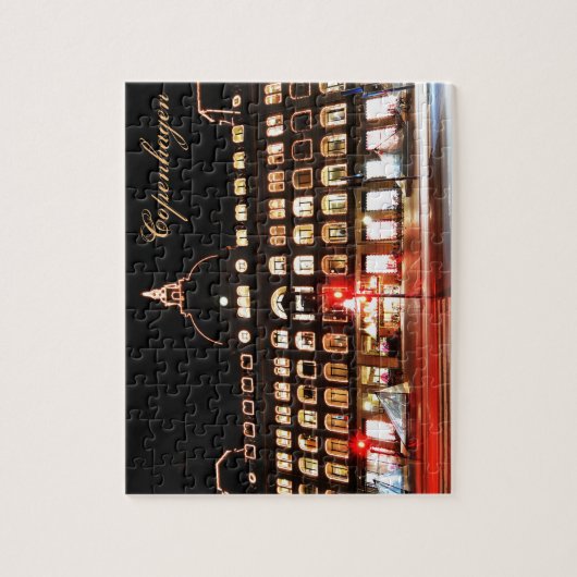 Kopenhagen, Denemarken 's nachts Legpuzzel (Verticaal)