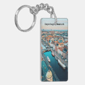 Kopenhagen, Denemarken schilderachtig foto Sleutelhanger (Voorkant Links)
