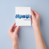 Kopenhagen Denemarken Silhouette Blauw Flyer (Hand)