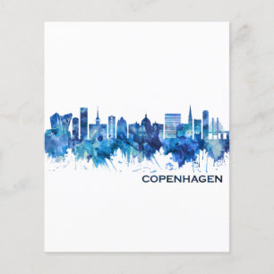 Kopenhagen Denemarken Silhouette Blauw Flyer