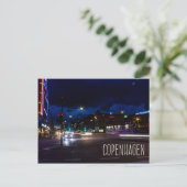Kopenhagen Denemarken stad bij nacht briefkaart (Staand voorkant)