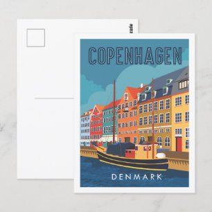 Kopenhagen Denemarken Travel Place Illustratie Briefkaart