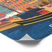 Kopenhagen Denemarken Travel Place Illustratie Poster (Hoek)